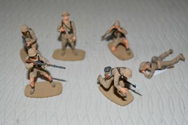 lot of 6 Airfix 1/72 WWII Africa Corps Figures rare #4I - £18.37 GBP