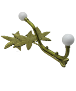 Brass Leaf Wall Double Hook Robe Coat Entryway Mudroom Bathroom Storage - $11.63 CAD