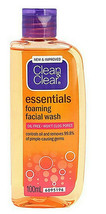 2 X 100 ML CLEAN & CLEAR Essentials Foaming Facial Cleanser Oil-Free Daily Wash - £14.55 GBP