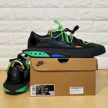 Nike x Off White Blazer Low 77 Mens Size 12.5 Black Electric Green DH7863-001 - £158.01 GBP