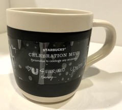 Starbucks 2009 Celebration Black White Chalkboard Coffee Mug Cup 18 fl oz Large - £11.39 GBP