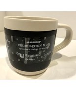 Starbucks 2009 Celebration Black White Chalkboard Coffee Mug Cup 18 fl o... - £11.20 GBP