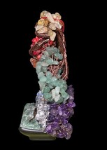 Feng Shui 7 Chakra Crystal Gemstone Bonsai Money Tree on Acopa Base 8" Decor New image 5