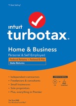 Intuit, TurboTax Home &amp; Business 2021 Tax Software, Federal and State Ta... - $103.83