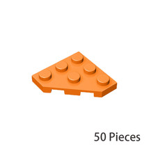 50x Orange Part 2450 Wedge Plate 3x3 Cut Corner Building Pieces Bulk Lot - £7.17 GBP