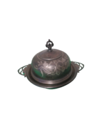 Antique Silver Plated Covered Dome Butter Dish With Glass Inside Van Ber... - £39.52 GBP