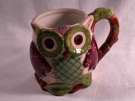 Olli the Owl Mug Pier 1 Imports Handpainted Dolomite - £11.78 GBP