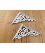 2 Distressed White Cast Iron Shelf Brackets Braces Bookshelf 7 3/4&quot; X 6 ... - $461.93 MXN