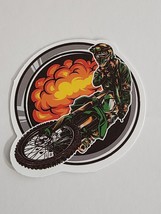 Dirt Bike Rider with Fire Like Smoke in Background Sticker Decal Embelli... - $2.59