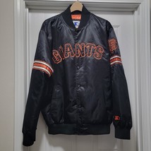 VTG 90s Starter San Francisco Giants Satin Button Jacket Black / Orange Mens XL - £217.92 GBP