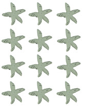 Distressed White Cast Iron Starfish Drawer Pull Set of 12 - $49.49