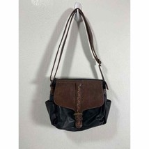 GAL Brown Black Faux Leather Crossbody Handbag Shoulder Bag Purse - £11.99 GBP