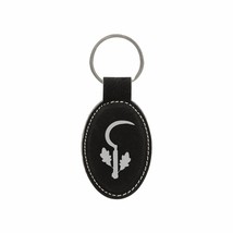 D&amp;D Gifts Druid Class Symbol Engraved Leatherette Keychain for Men Women Oval - £8.78 GBP