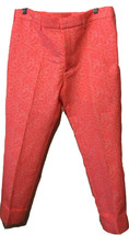 NEW JIL SANDER pants neon pink-orange jacquard 48 Italy ankle crop cuffe... - £118.86 GBP