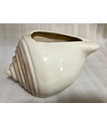 Conk Shell Ceramic Vase Planter Bowl Vintage Beach Decor, Large 10&quot; - $47.45