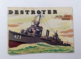 Vintage 1955 TOPPS Rails &amp; Sails #133 DESTROYER U.S. Warship Ship Tradin... - $9.99