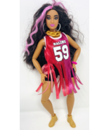 Barbie Extra Articulated Doll Pink Hair Malibu Jersey Basketball Latina - £15.72 GBP