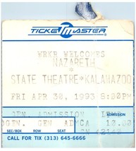 Billet Vintage De Nazareth 30 Avril 1993 Théâtre D&#39;État De Kalamazoo - $39.58