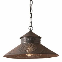 Shopkeeper pendant Light in Kettle Black Punched Tin - $136.50