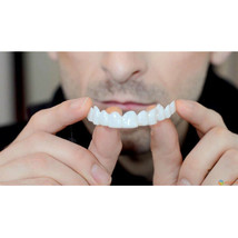 Snap On False Teeth Upper + Lower Dental Veneers Dentures Tooth Cover Se... - £11.79 GBP