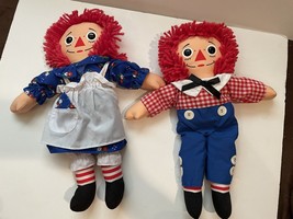 Vintage Raggedy Ann &amp; Andy &quot;The Original Doll With a Heart&quot; Hasbro 1987 1996 - £27.36 GBP