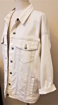 Eileen Fisher Organic Undyed Cotton Classic Jeans Jacket Sz-M Oversized - £97.15 GBP