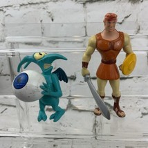 Disney Hercules Action Figures Lot Of 2 Collectible Green Demon Eyeball - £9.32 GBP