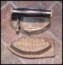 Vintage AsBESTos Clothes Iron SAD Iron with Wood Handle - £19.55 GBP