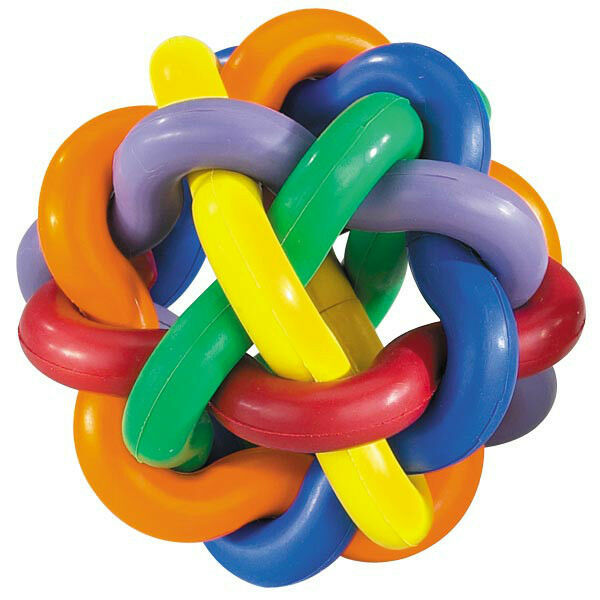 Hard Rubber Dog Toy Knobbly Colorful Wobbly Large 4 Inch Tough Toys for Big Dogs - $15.73