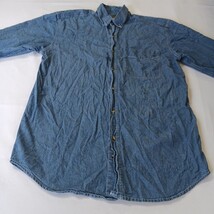 ManeX RN#104032 Men's Blue Cotton Long Sleeve Distressed Shirt Size Medium image 10