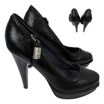 Calvin Klein Jeans Shoes Womans Pumps Black Leather Stillettos Sz 7.5 38.5 EU - £31.59 GBP