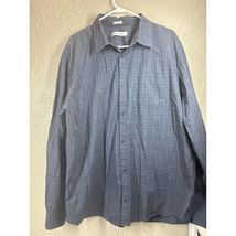 Calvin Klein Long Sleeve Button Down Blue Shirt Business Casual Size XXL - $27.96 CAD