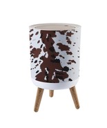 Small Trash Can With Lid Seamless Texas Longhorn Cow Hide Print Design W... - £66.49 GBP