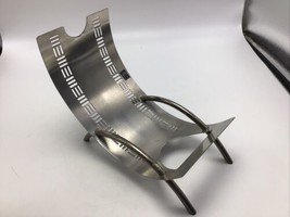 Zack Wine Bottle Holder Sling Chair Stainless Metal Whimsical Design Pierced - £21.87 GBP