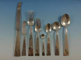 Blok by Maria Regnier Sterling Silver Flatware Set 12 Service Mid Century Modern - £11,864.26 GBP