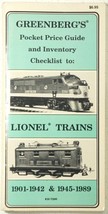 Greenberg&#39;s Guide To Lionel Trains Pocket Price Guide Booklet 1901-1989 ... - $92.70 MXN