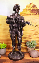 US Military War Soldier Marine Rifleman On Guard Statue 13.5&quot;Tall Infant... - $83.99