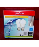 Pack of 2 SUNBEAM LED ENERGY SAVING BULBS 100 Watt Replacement (Actual 1... - £10.40 GBP