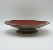 Bol Plat Céramique Moderne Pottery Unique Fait à la Main Signé Piédestal Base - £64.63 GBP