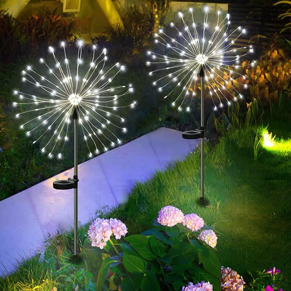 150 LED Solar Firework Lights Outdoor Waterproof Path Lawn Garden Decor ... - $472.40 MXN