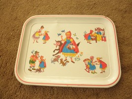 Vintage Little Red Ring Hood Metal Tray 14 x 10 - £27.61 GBP