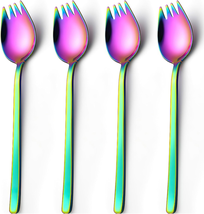 Sporks, Salad Forks,4-Pack 18/10 Stainless Steel Sporks, 7.4 Inches Long Handle  - £8.72 GBP