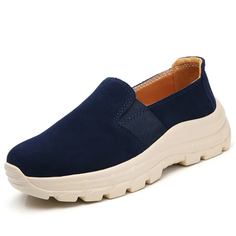 BEYARNE  2024 Autumn Women Flat Platform Shoes Leather Slip-on Casual Shoes Woma - £151.19 GBP