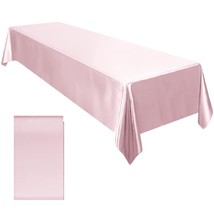 Satin Party Tablecloth Table Cover 58 X 102 Inches Wedding Rectangle Bright Silk - £14.93 GBP
