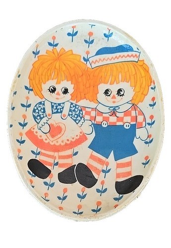 Two (2) Vintage ~ Raggedy Ann & Raggedy Andy ~ Plaster ~ Oval ~ Wall Pictures Item image 3