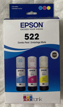 Epson 522 Cyan Magenta Yellow Ink Ecotank Combo Pack T522520 Exp 2026+ Sealed - £20.02 GBP