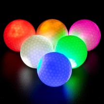 THIODOON Glow Golf Balls LED Night Golfing 6 Pack Different Colors Light Up - £26.88 GBP