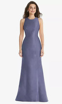Alfred Sung D823..Jewel Neck Bowed Open-Back Trumpet Dress...French Blue... - $103.55