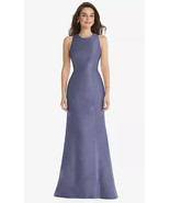 Alfred Sung D823..Jewel Neck Bowed Open-Back Trumpet Dress...French Blue..Sz 12 - $103.55