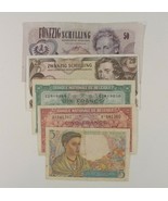 European 5-Notes Currency Lot France &amp; Belgium Francs &amp; Austria Schilling - €45,36 EUR